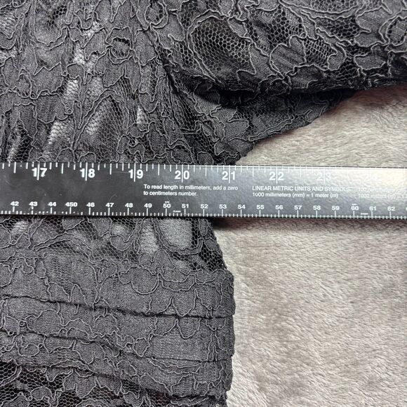 Susan Graver Lace Tunic Top & Shell Button Front Party Formal Black XL L164 - Picture 8 of 13